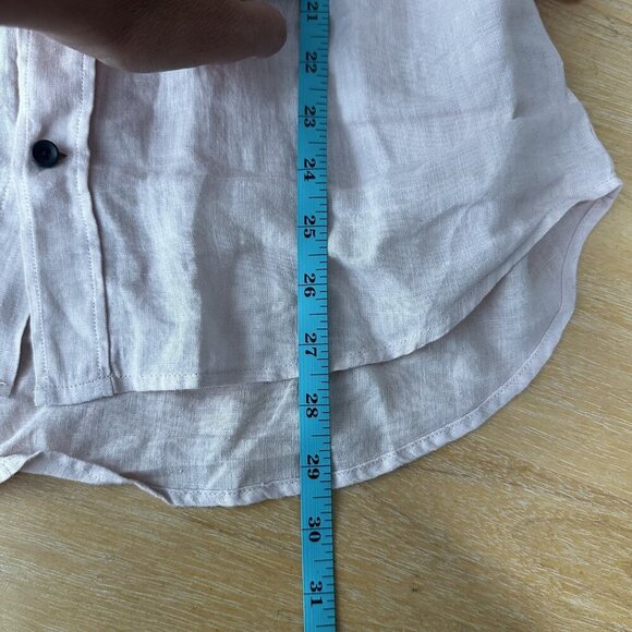 Taylor Stitch Shirt Mens 38 Pink Linen Long Sleeve Button Up Casual Lightweight - Picture 14 of 14